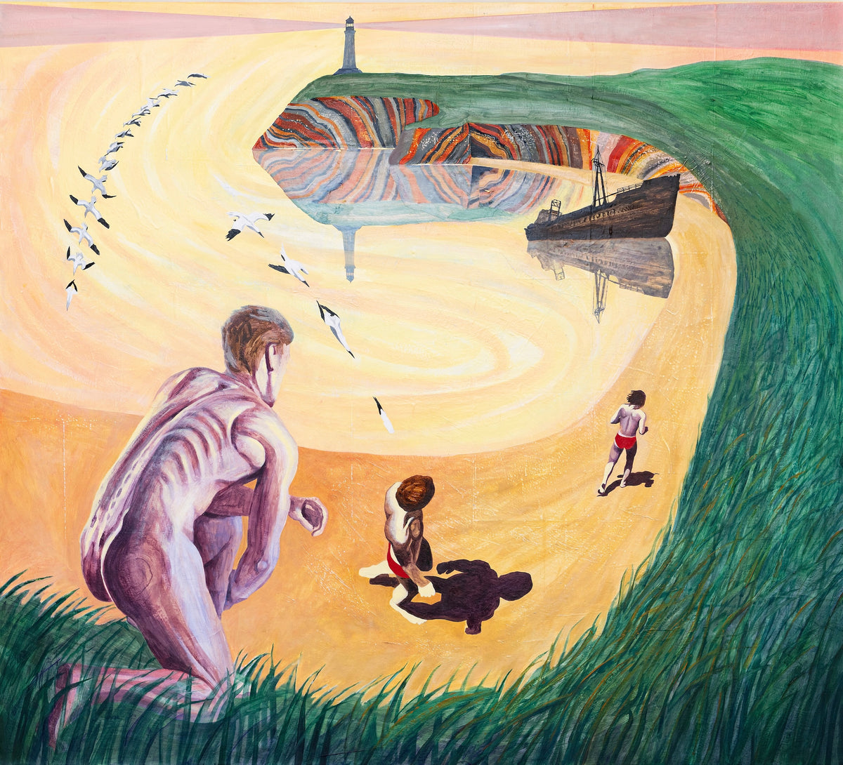 Three Figures on a Beach